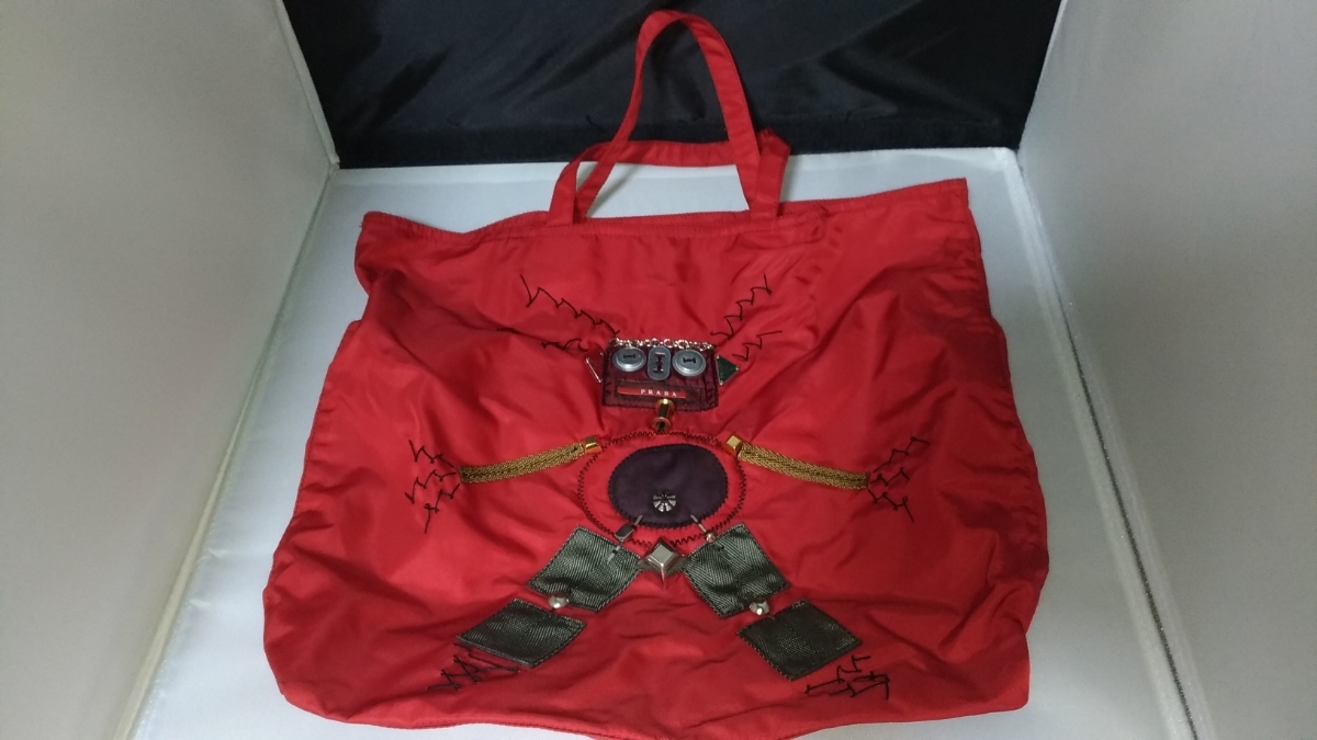 PRADA ナイロン プラダ トートバッグ レッド 赤 プラダナイロントート 
