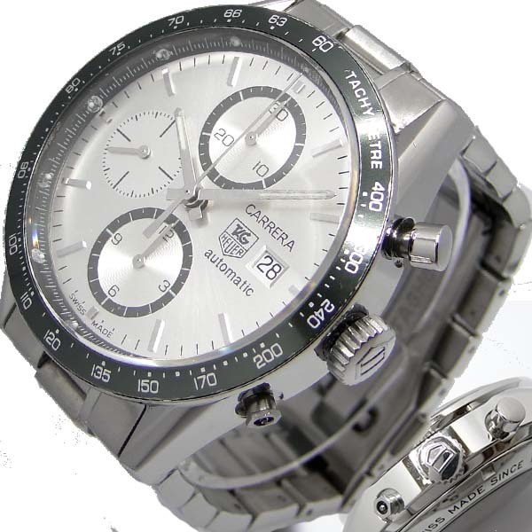 本物 TAGHEUER タグホイヤー カレラ クロノグラフ CV2011 メンズ腕時計 SS 自動巻き タキメーター 裏スケ CARRERA ジャンク品