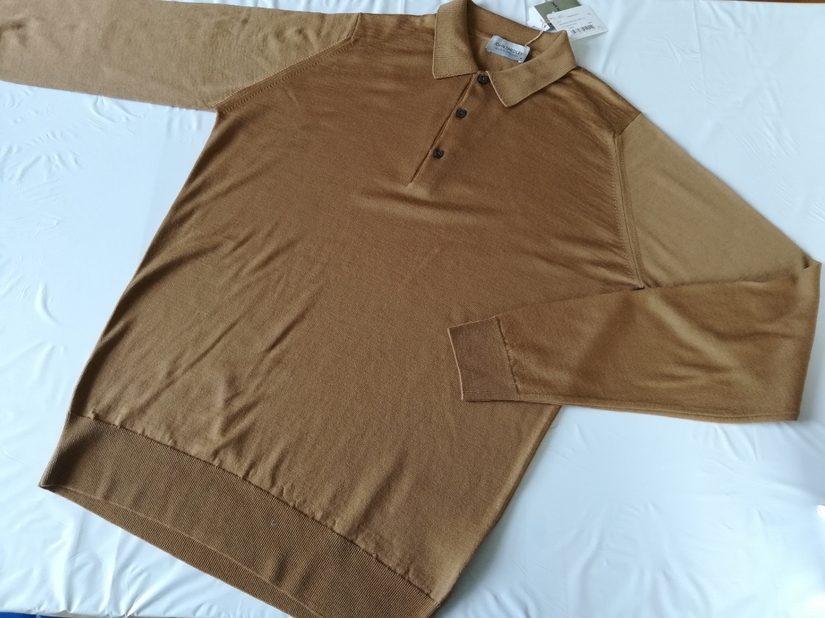 メンズ M 新品 ジョンスメドレー 最高級メリノウール ポロネック 
