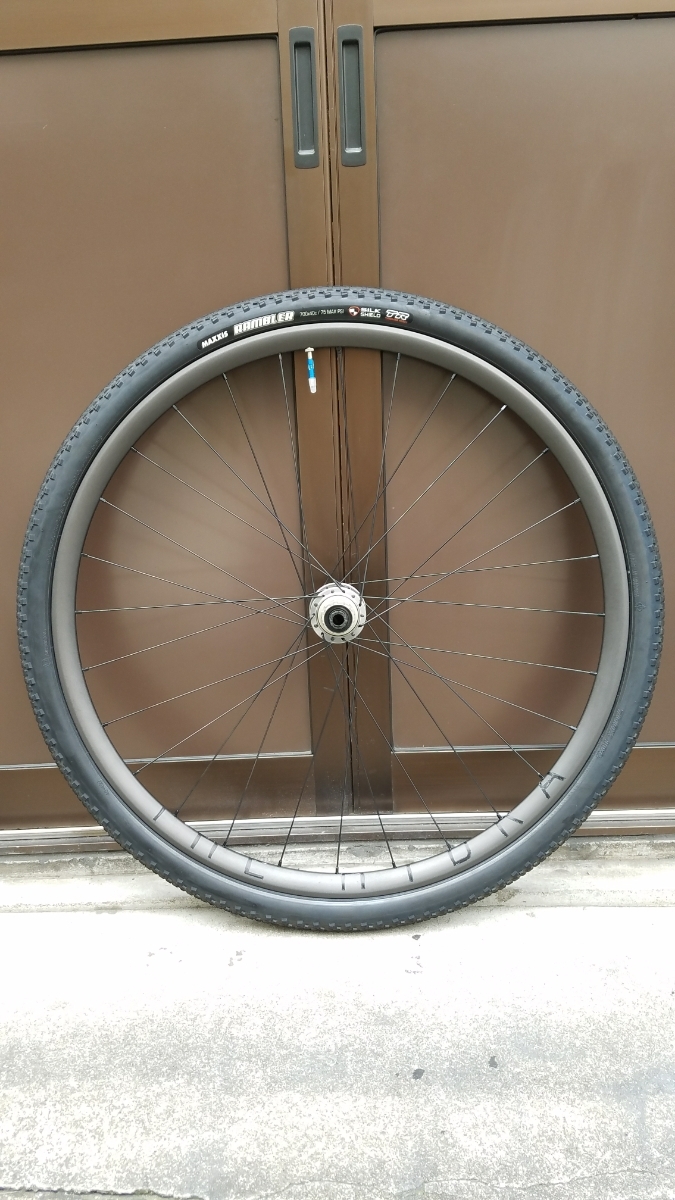 前後輪チューブレスレディHPLUSSON THE HYDRA28hリム　FハブTNIエボリューションディスク9mmスルー　RハブCIRCUSMONKEY142mm12mmスルー　