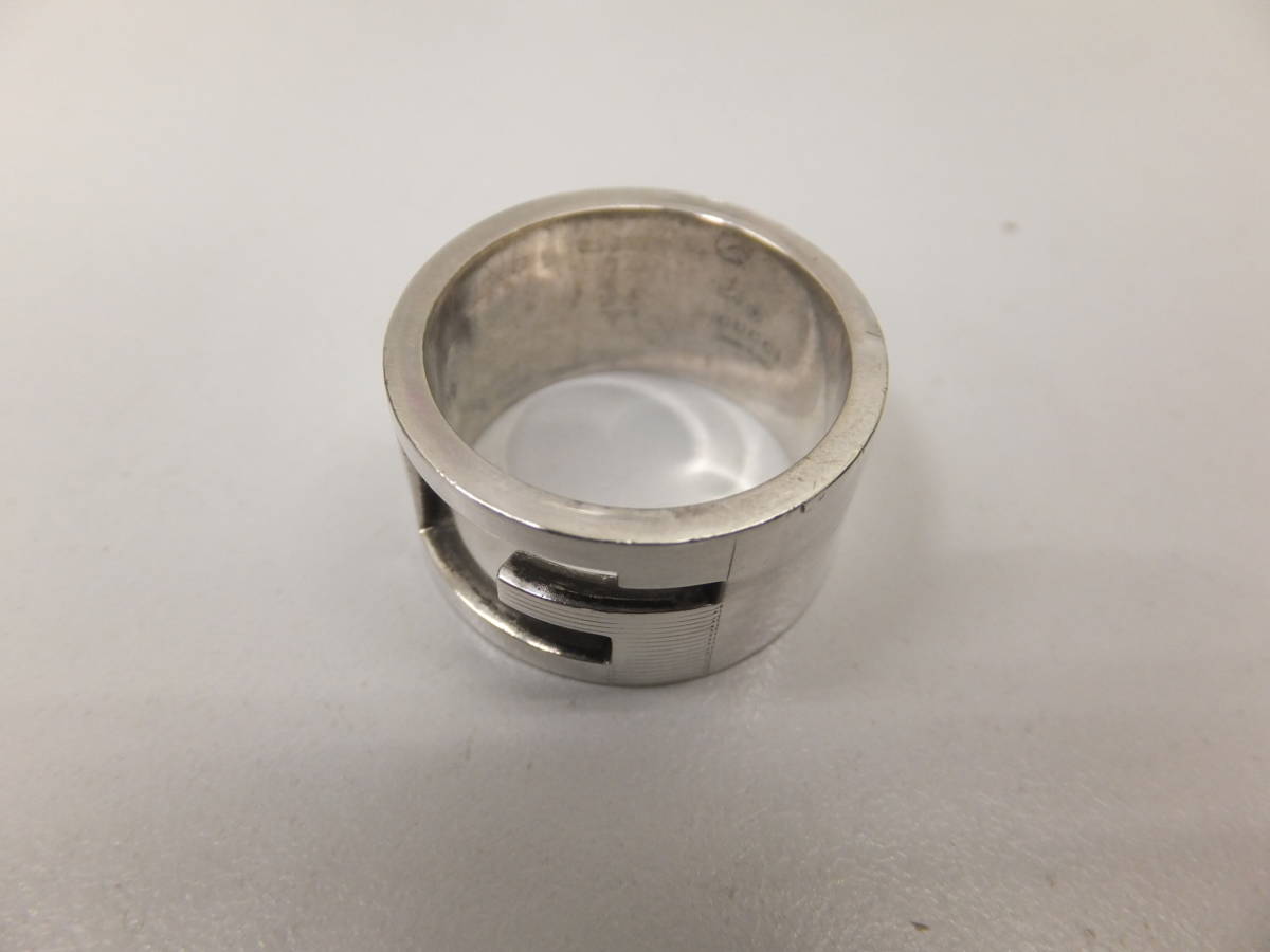 ＄26750-180　正規良品【GUCCI/グッチ　925】リング/指輪　Gロゴ　メンズ　18号　送料180円～_2