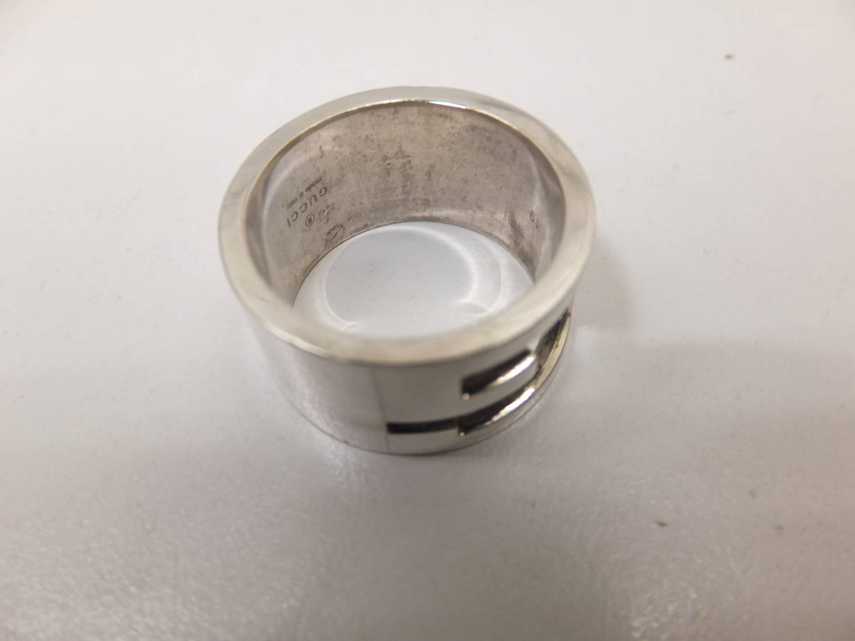 ＄26750-180　正規良品【GUCCI/グッチ　925】リング/指輪　Gロゴ　メンズ　18号　送料180円～_3