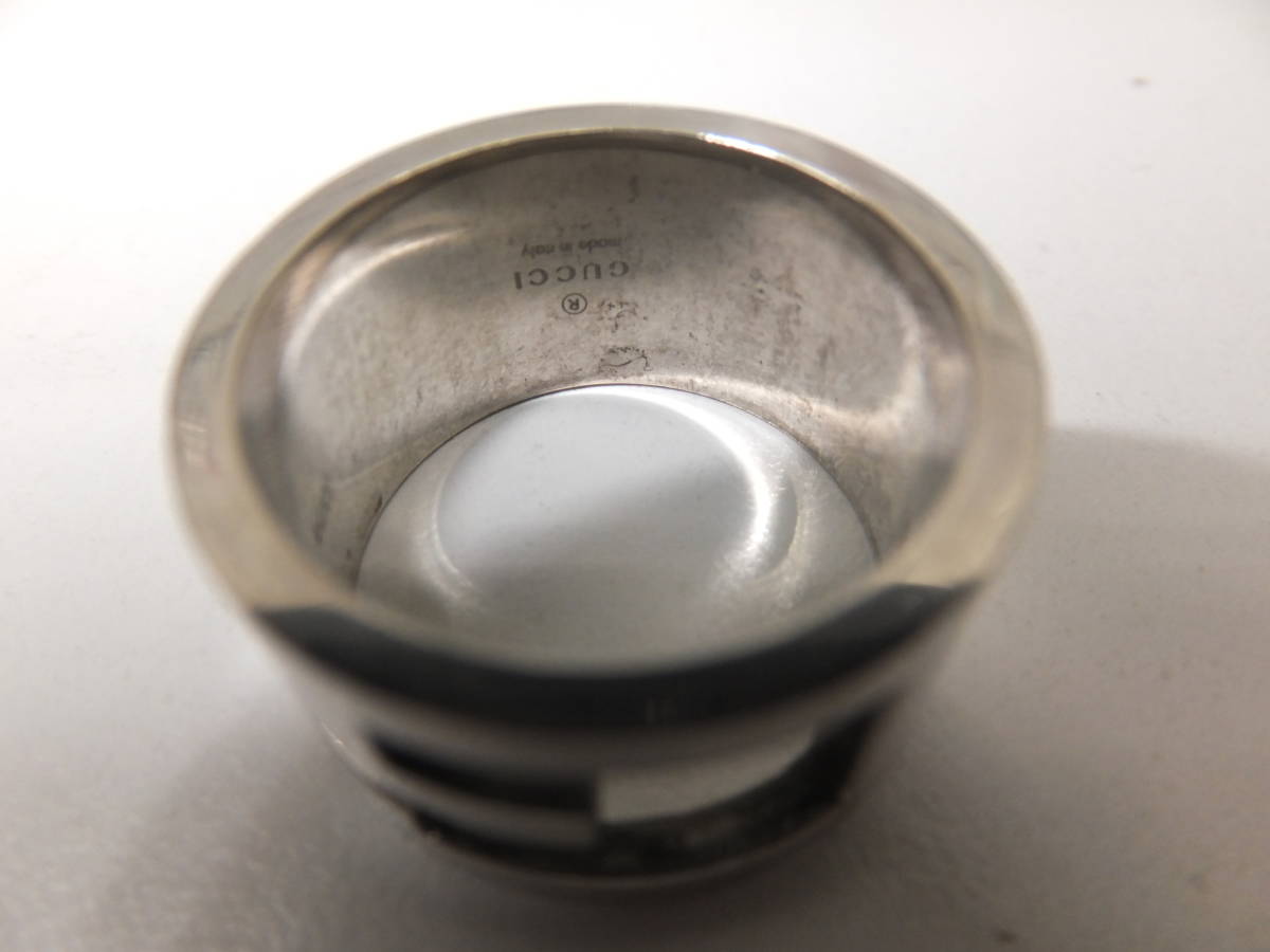 ＄26750-180　正規良品【GUCCI/グッチ　925】リング/指輪　Gロゴ　メンズ　18号　送料180円～_4