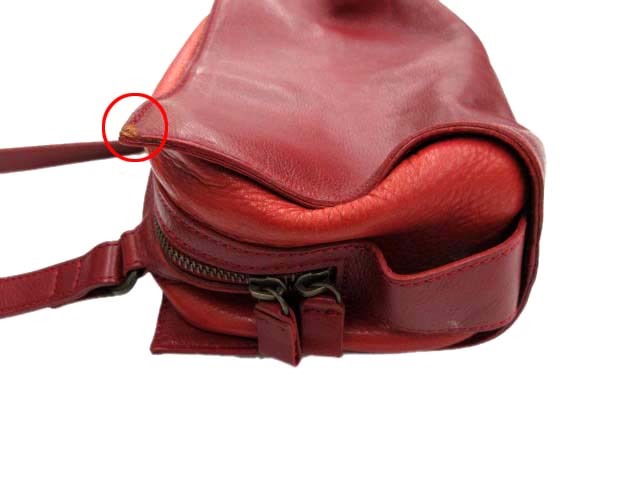 B.Stuff ビースタッフ ショルダーバッグ ポシェット レザー レッド 