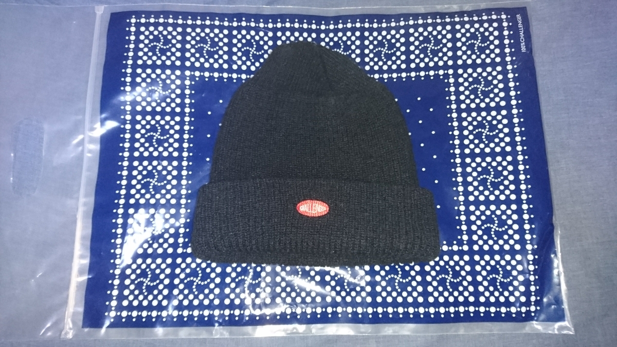1円～！長瀬着！CHALLENGER LOGO KNIT CAP 黒 最安即決 送料340円