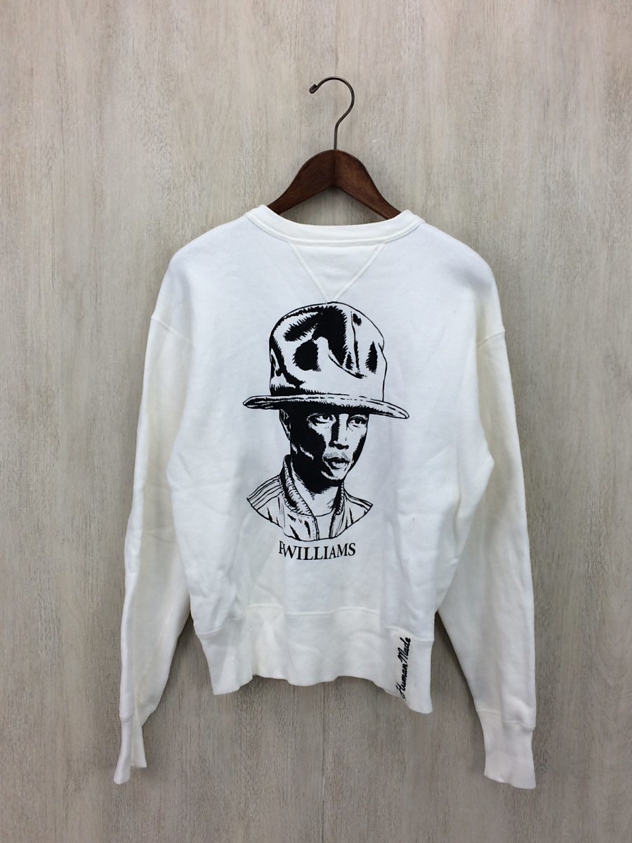 HUMAN MADE◇スウェット/S/コットン/WHT/無地 HUMAN MADE◇スウェット