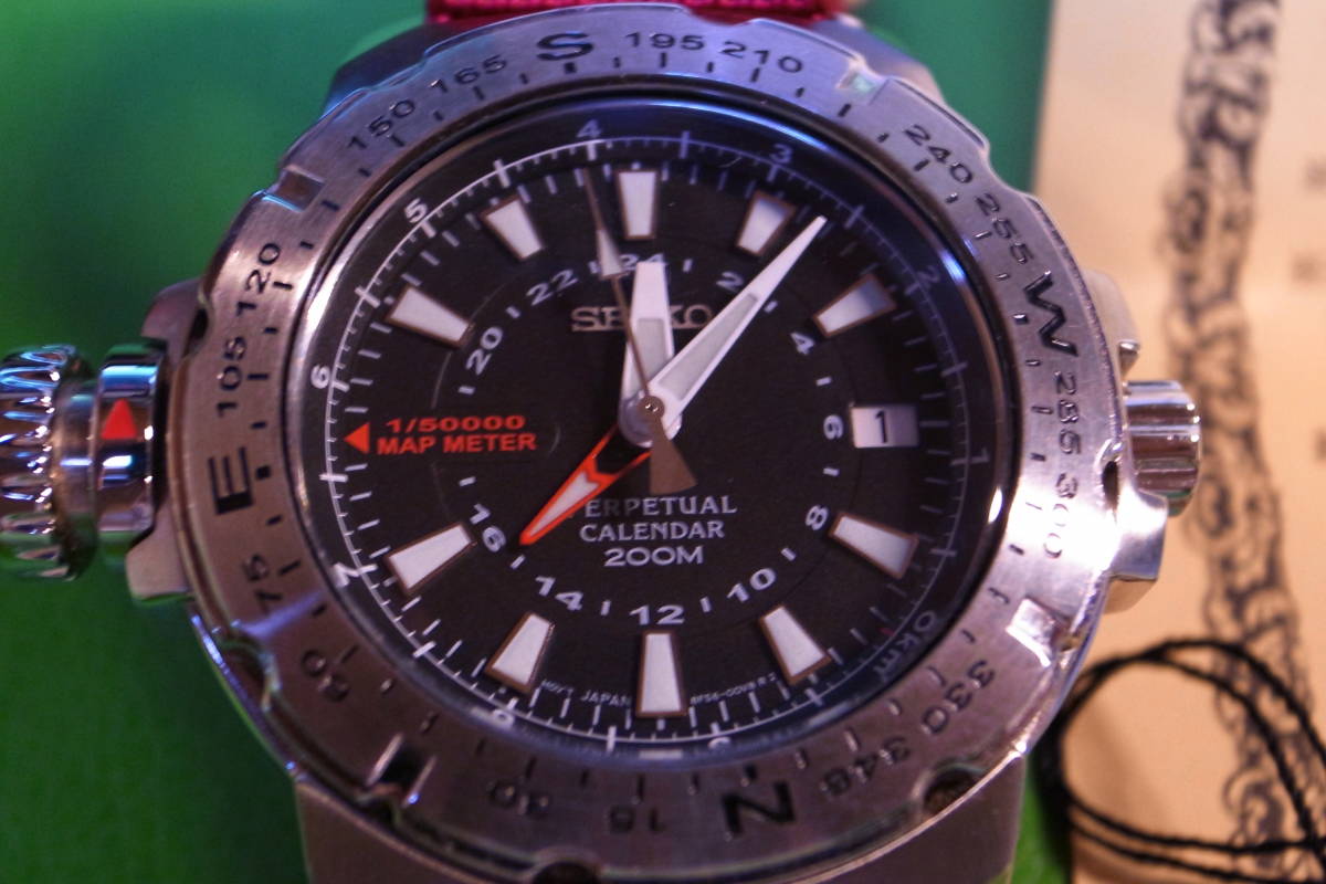 セイコー SEIKO SLT109P1 パーペチュアル カレンダー 簡易方位計 MAP 