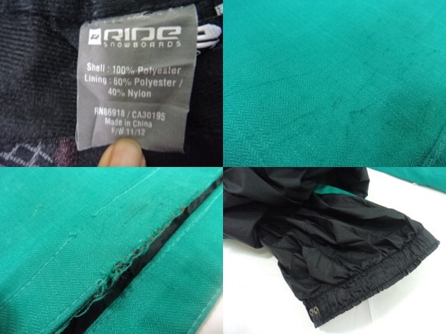 k86 スノーボードウエア上下セット RIDE ライド ジャケット+パンツ サイズM/M_6