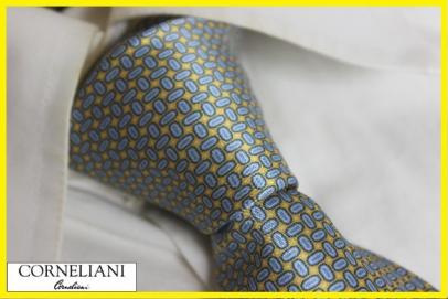新品コルネリアーニ（CORNELIANI）　100％シルクデザイン柄ネクタイ　タイ　NO.358（ブルー）HAND STITCHING 新品コルネリアーニ（CORNELIANI） コルネリアーニ イタリア製 NO.317（ゴールド×サックス） HAND NO.248（ネイビー×シルバー・サックス）HAND