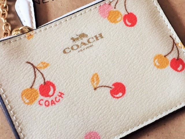 COACH コーチ コインケース 小銭入れ財布 レッド チェリー さくらんぼ