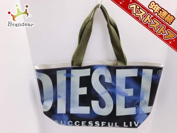 定番，2025 ディーゼル DIESEL バッグ トートバッグ PVC 塩化ビニール &times;コットン ネイビー&times;ライトグレー&times;カーキ(かばん、バッグ)｜売買されたオークション情報、yahooの商品情報をアーカイブ かばん、バッグ