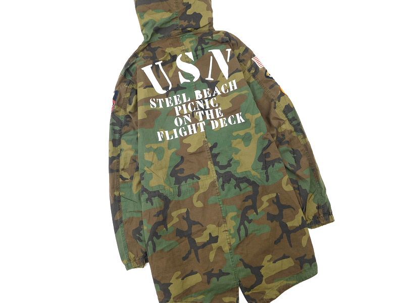 新品 AVIREX アヴィレックス 迷彩 カモ柄 NAVAL CUSTOM SHELL PARKA