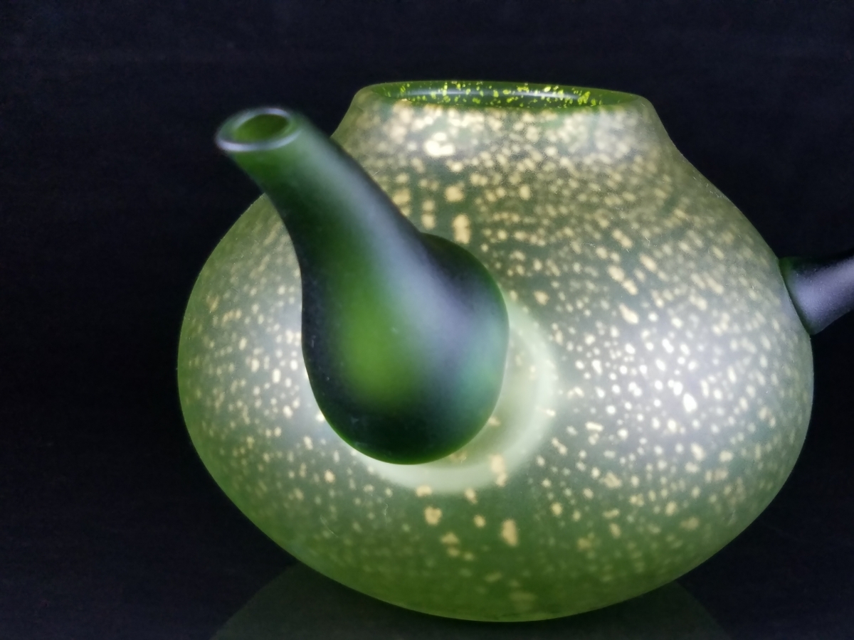 煎茶道具 急須 茶考具 朱泥 横手急須 花唐草 大振 色絵 『 横手
