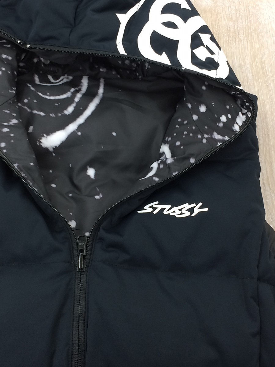 STUSSY◆×DESSCENTE×FUTURA//ダウンベスト/XL/ポリエステル/ブラック/無地/リバーシブル Futura Stussy x Down Puffer Laboratories