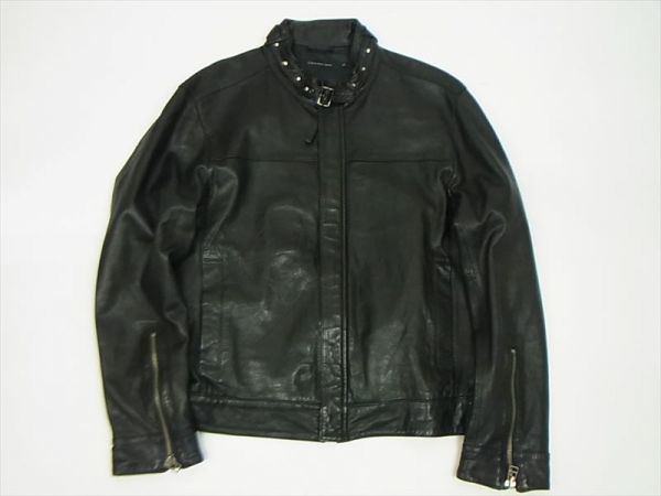 お得 rd calvin kleinカルバンクライン 襟ラインストーン レザー ライダースジャケット 本物 R 1023 fc 023595(ジャンパー、ブルゾン)｜売買されたオークション情報、yahooの商品情報をアーカイブ公開 - オ 男性用