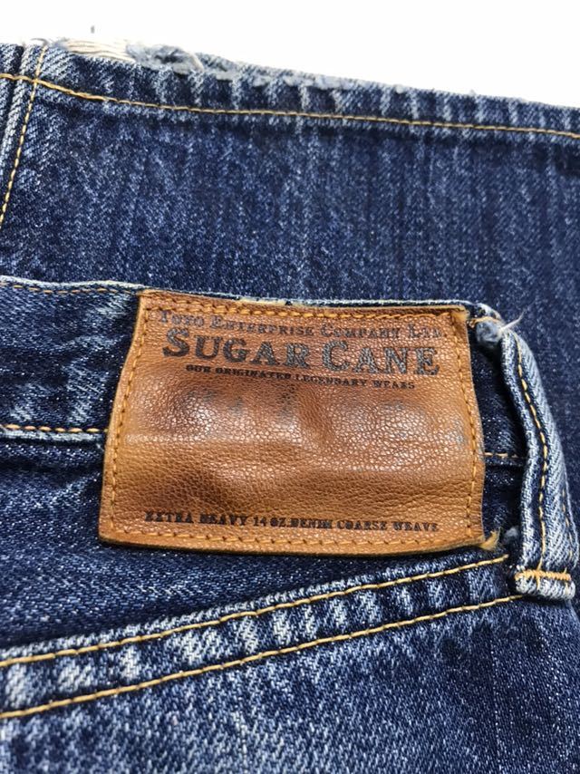 SUGAR CANE カラーデニム セルビッチ　東洋エンタープライズ　茶色 東洋 SUGARCANE シュガーケーン 革パッチ 501XXレプリカ 復刻 濃淡色