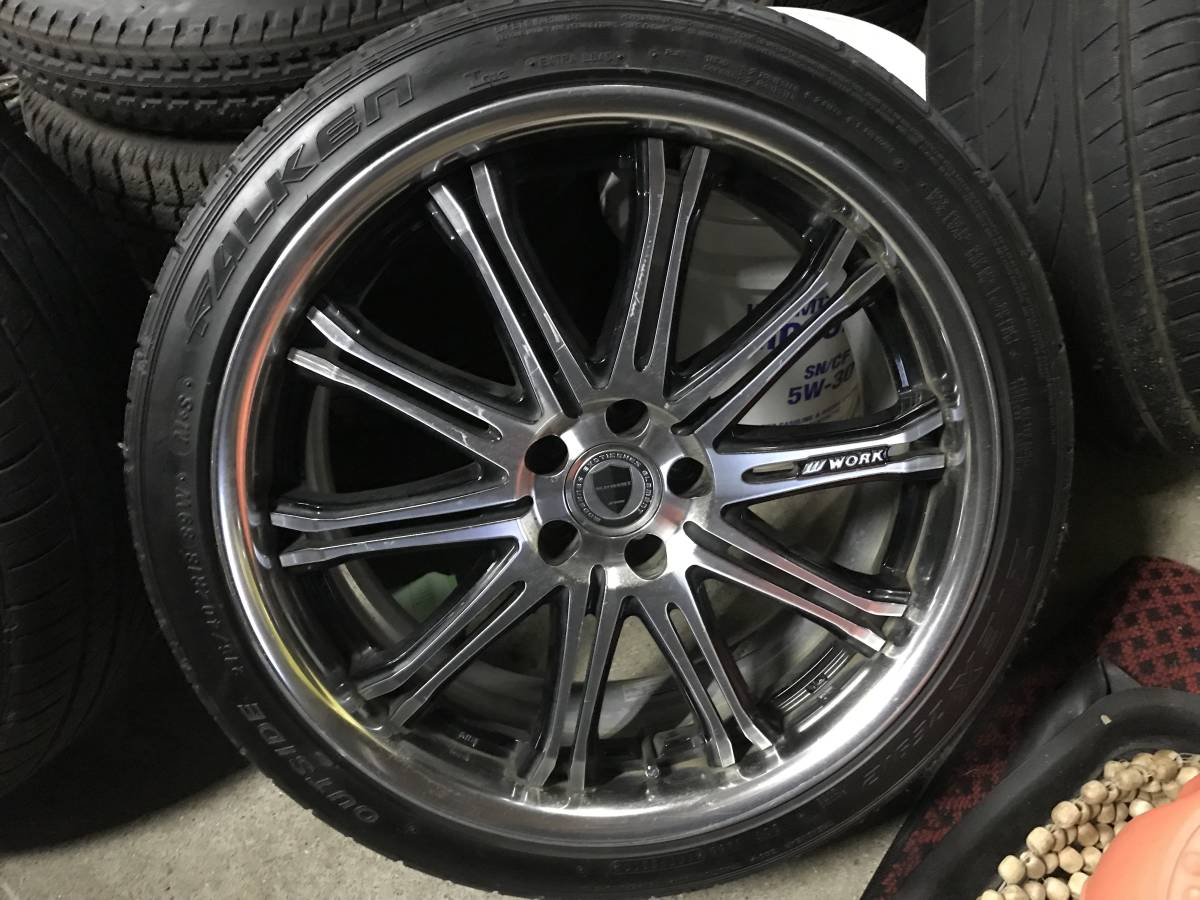 work 18インチ×7.5J オフセット＋45 2本　18インチ×7.5Jオフセット＋35 2本　PCD100 タイヤおまけ WORK 18インチ 114.3 18×7.5J CR2P Lディスク