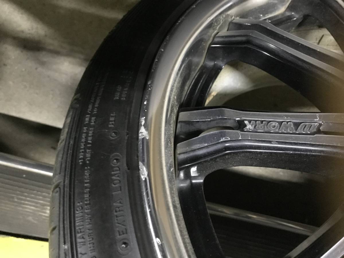 work 18インチ×7.5J オフセット＋45 2本　18インチ×7.5Jオフセット＋35 2本　PCD100 タイヤおまけ WORK 18インチ 114.3 18×7.5J CR2P Lディスク