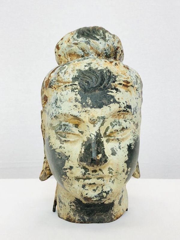 品質保証，100%新品 大珍品 台灣 収集 玉石彫刻 彩絵 △自在観音像
