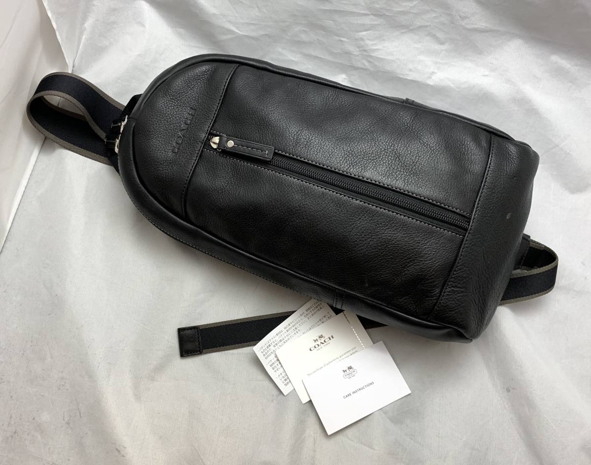 お得，100%新品 COACH コーチ F70811 ロゴ型押し レザー ボディーバッグ ショルダーバッグ ボディバッグ 黒 ブラック メンズ(男性用)｜売買されたオークション情報、yahooの商品情報をアーカイブ公開 - オークフ かばん、バッグ