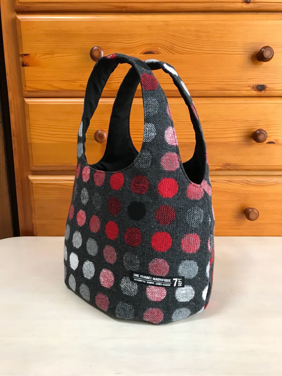 ＊ハンドメイド＊Kororin bag 90% アレンジ （ドット/レッド）