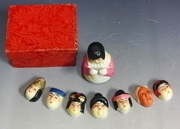 日本玩具博物館 古い土人形 子供兵隊さん3点 ⁄郷土玩具 ミリタリー