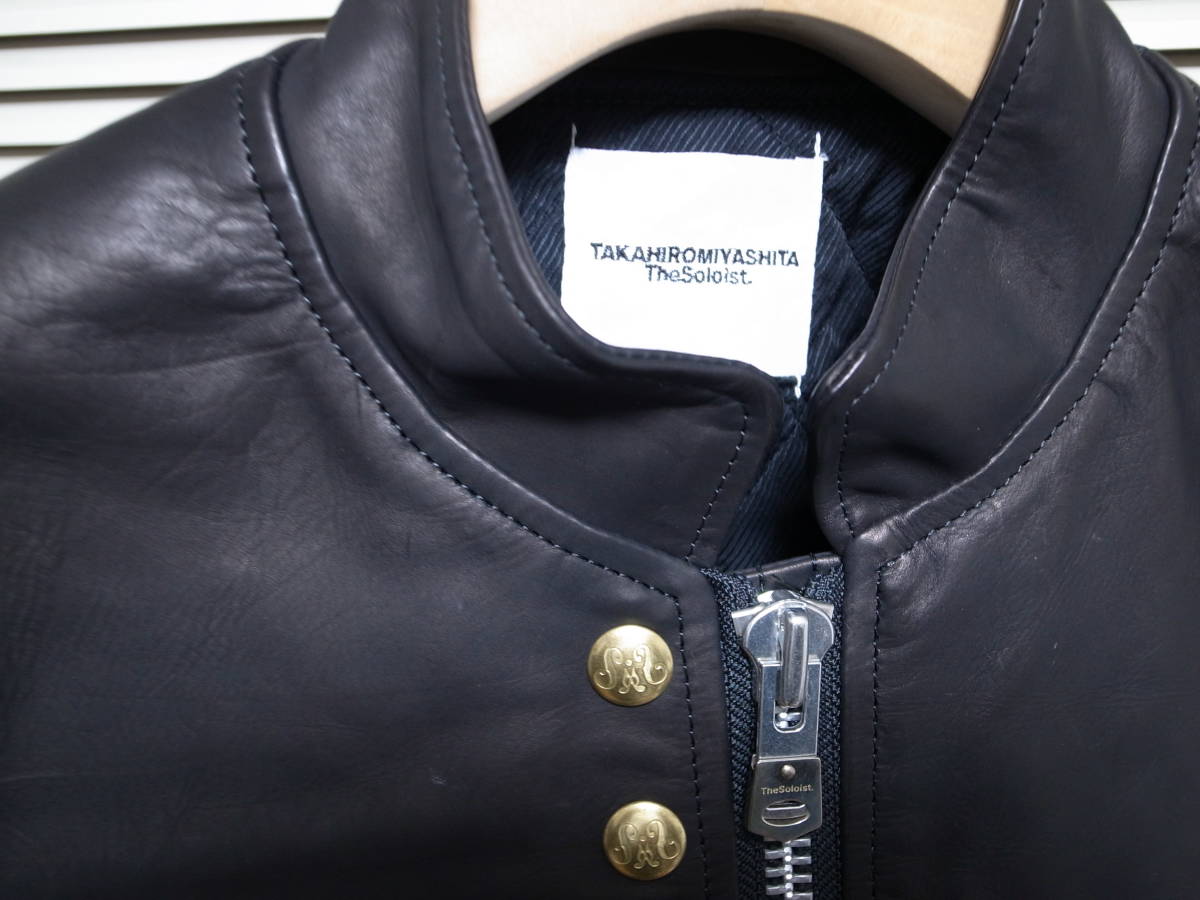 The Soloist 16AW leather jacket ソロイスト レザージャケット小釦 黒 