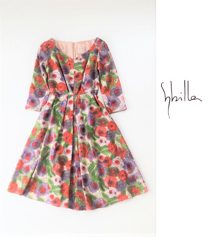 最安値，大得価 sybilla シビラ アンゴラ混 ふんわり花柄 ワンピース サイズM(ワンピース)｜売買されたオークション情報、yahooの商品情報をアーカイブ公開 - オークファン ワンピース