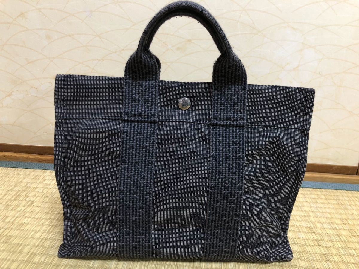 ○美品○HERMES 送料無料！HERMES エルメス エールライン トートバッグ 