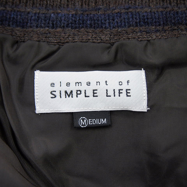 新品 シンプルライフ 総裏地 ローゲージ ウール混 ニットブルゾン M 茶 【I17514】 SIMPLE LIFE 秋冬 セーター ジャケット メンズ