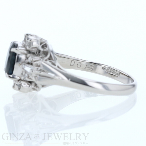 Pt900 プラチナ リング サファイア 1.27ct ダイヤモンド 0.19ct 