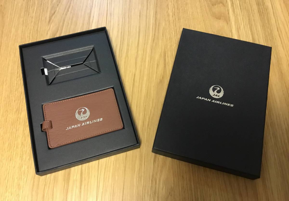 Japan Airlines 茶亀タグ レザー製ネームタグ Japan Airlines 茶亀タグ レザー製ネームタグ JAL 日本航空 JGC
