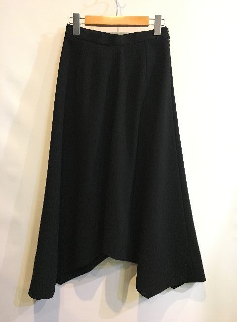 新品！ENFOLD エンフォルド　ダブルクロス ヘムラインスカート 36SM 黒 二子玉) エンフォルド ENFOLD 18SS ダブルクロスヘムラインスカート