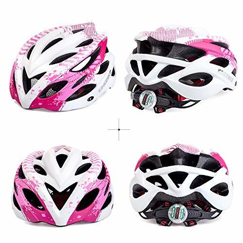 【新品！送料無料！】色ホワイト＆ピンク サイズM/L（54-59CM） KINGBIKE 自転車 ヘルメット 大人用 ロードバイク