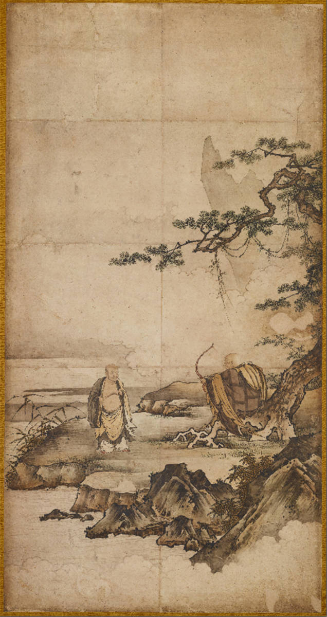 禅宗祖師図 「古蔵宝閣z504室町時代の絵師 狩野 元信 祖師図「三平開胸