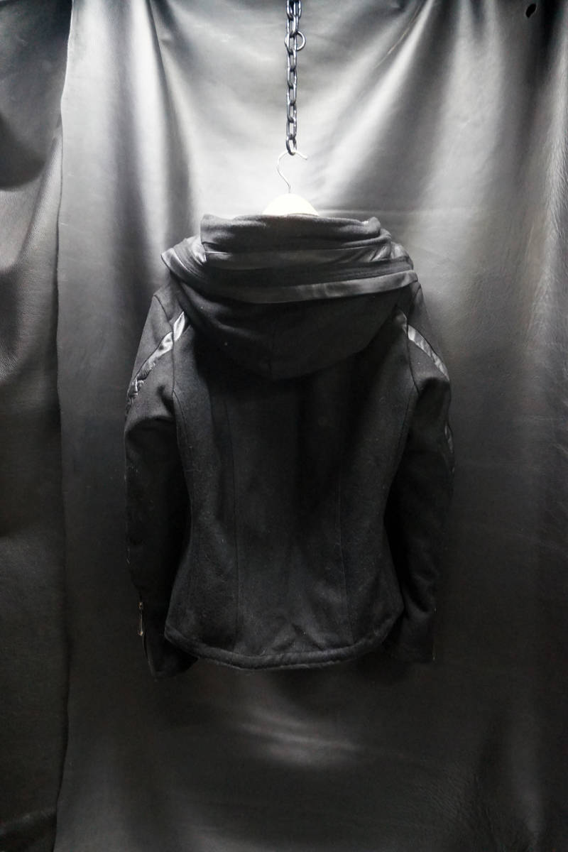LUV MAISON ビッグフード ライダースパーカー 46 レザー切替 光沢 メタリック ジャージ ジャケット フーディー ストレッチ ジャックローズ ジャックローズ メルトンライダースジャケット 0 ROSE MAISON STORE公式通販)