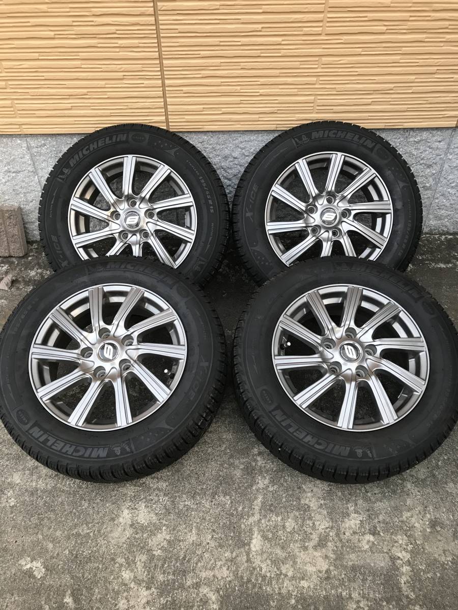195/65R15 スタッドレス 4本 ホイールセット5H 114.3 ミシュラン 2015年製造 .michelin_1
