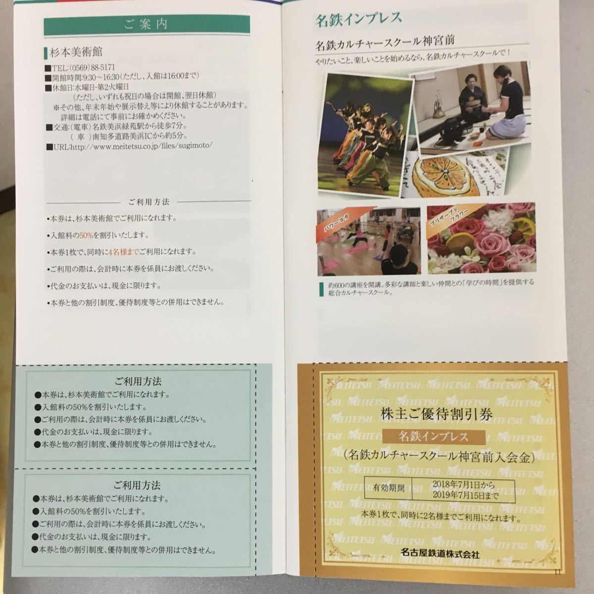 名鉄株主優待券(乗車証4枚付き)