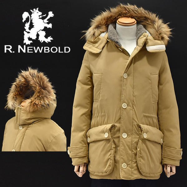 定価34，560円 ポールスミス【R.NEWBOLD】撥水加工 ラクーンファー付き 襟ボア ダウンジャケット