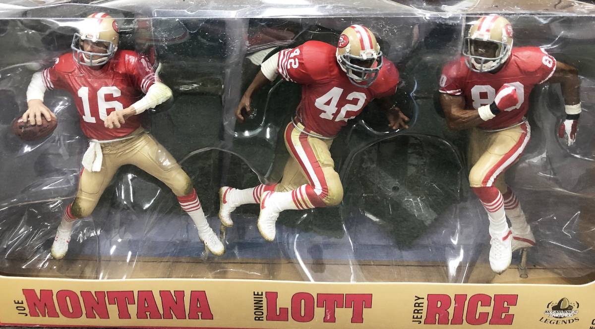NFL Joe Montana 49ERS フィギュア ジョー　モンタナ McFARLANE TOYS 49ers JOE MONTANA & RONNIE LOTT＆JERRY RICE