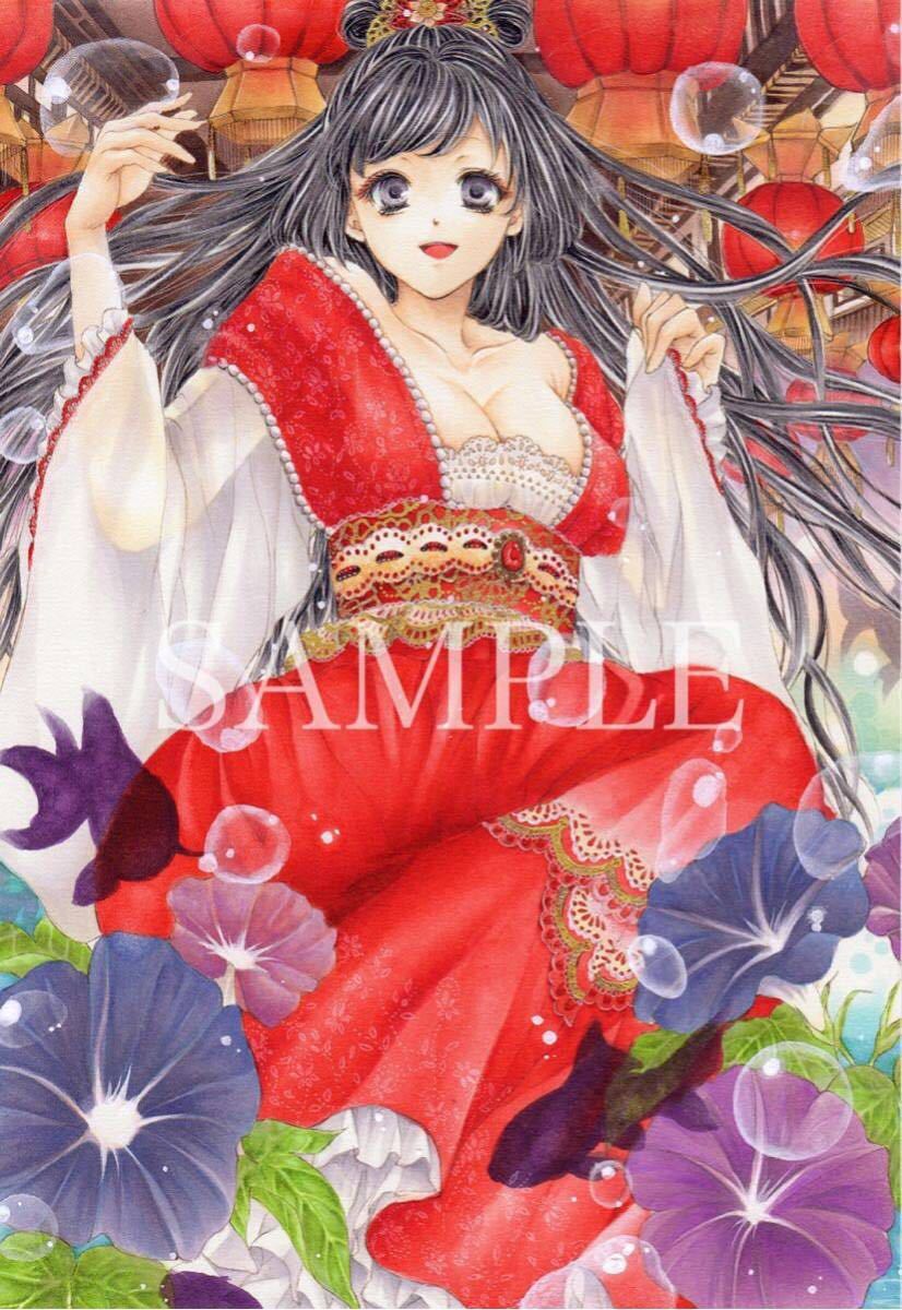 オリジナル手描きイラスト＊金魚 擬人化 ケント紙(B5よりやや小さめ