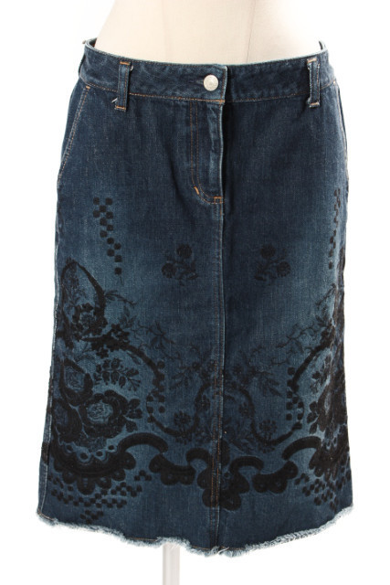 KEITA ケイタマルヤマ 刺繍デニムスカート[LSKP88338] MARUYAMA