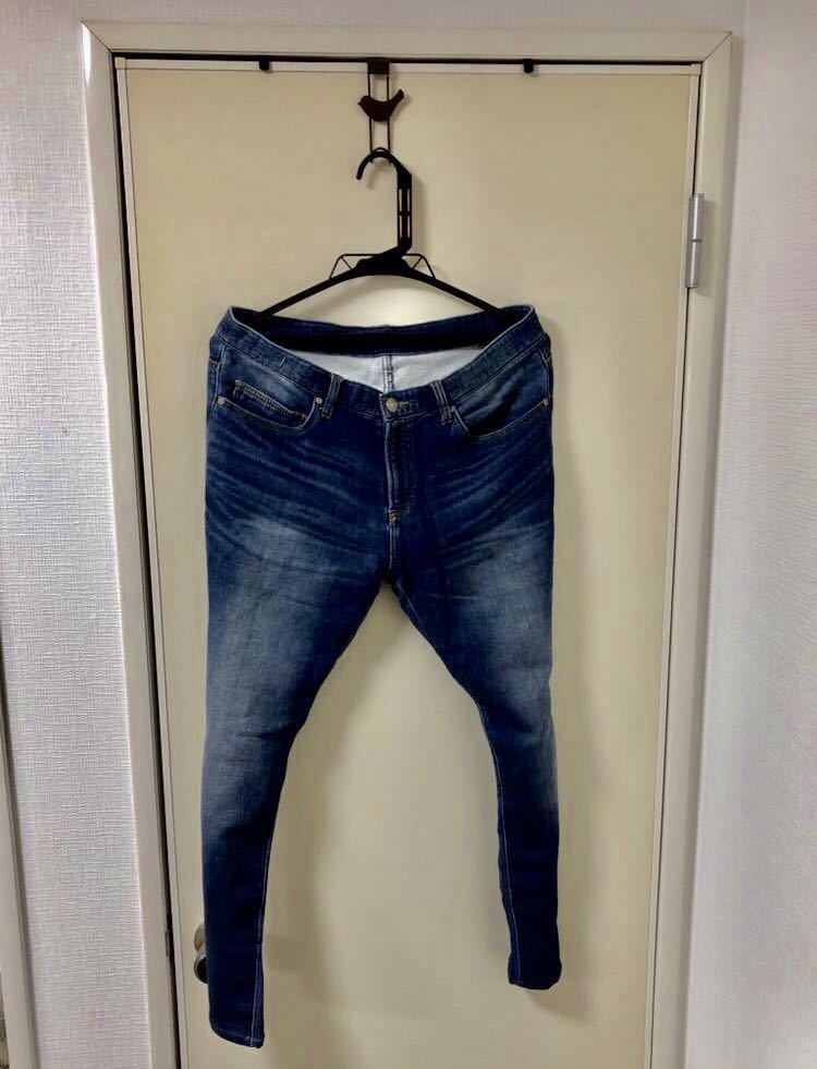 【AKM】エイケイエム スウェット デニム イージー パンツ インディゴ ブルー ネイビー M インディゴ メンズ 美品 送料510円