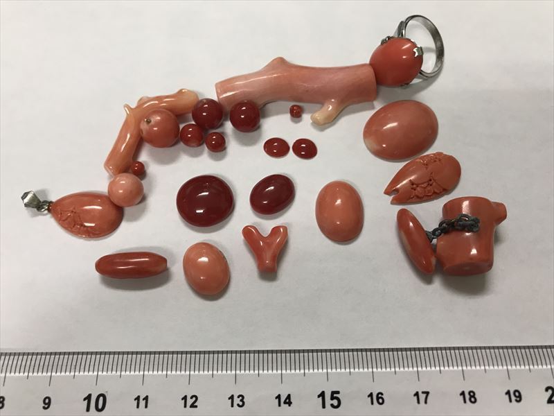 【赤サンゴ色々まとめ】 赤珊瑚 パーツ 色々まとめ 総量 38.1グラム