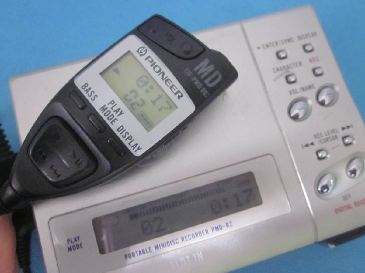 PIONEER ポータブルMDレコーダー PMD-R2 動作確認済 Pioneer ／パイオニア MDレコーダー PMD-R2 リモコン、ACアダプター