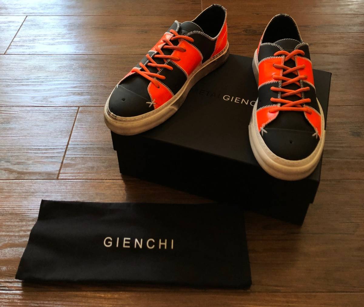 定価48600円 新品★ METAL GIENCHI 18SS レザー パッチワーク スニーカー メタル ジエンチ ★ 41