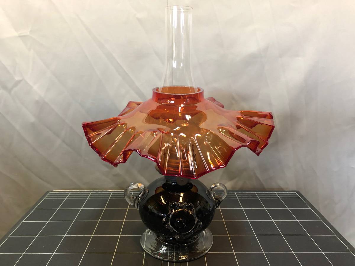 北一硝子 Kitaichi glass アンティーク ランプ オイルランプ 【公式通販】