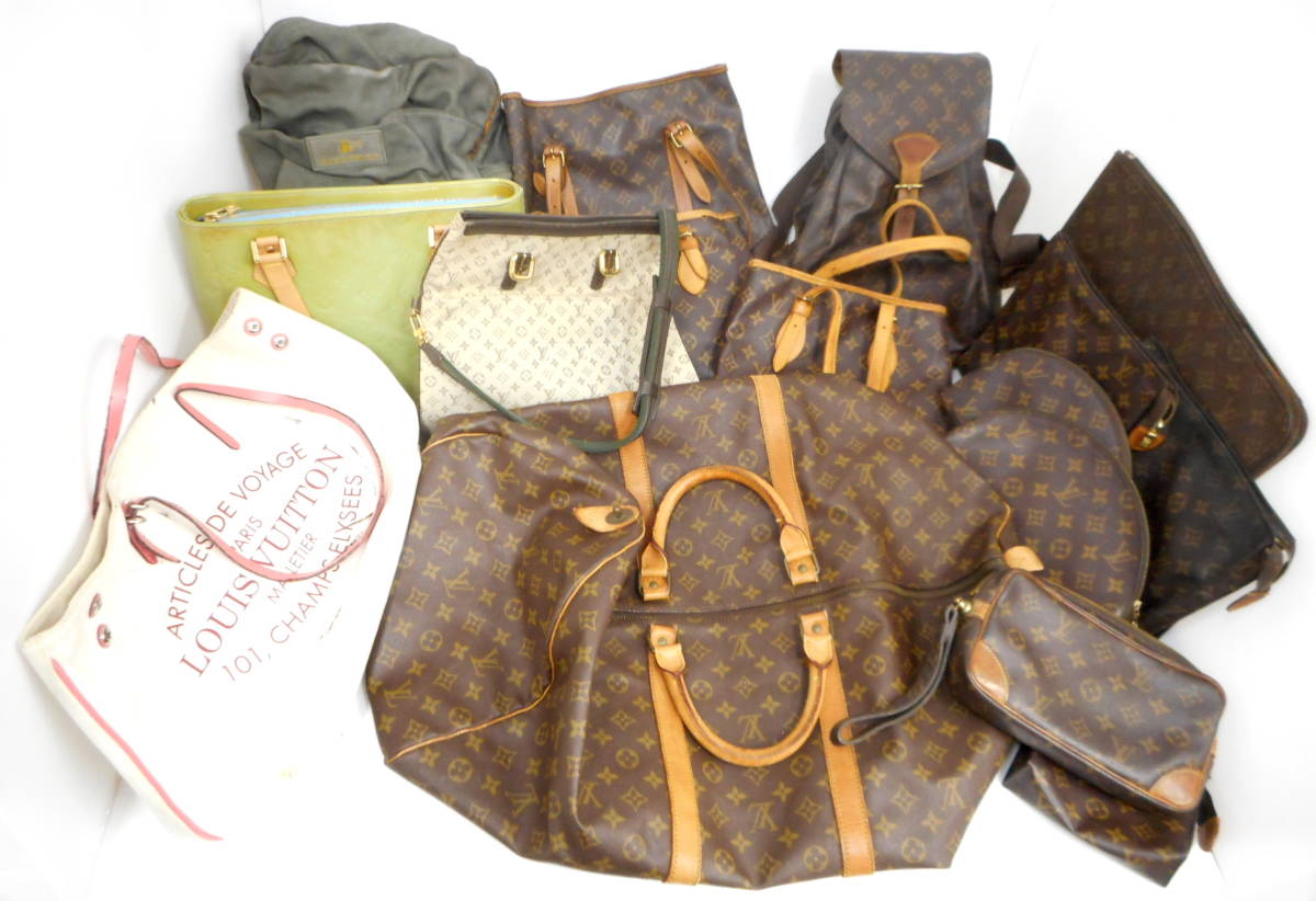 ★1円スタート★ 正規品 ルイヴィトン バッグ 16点まとめ 大量 キーポル カバMM ポッシュドキュマン モンスリ 他 LV モノグラム ジャンク品