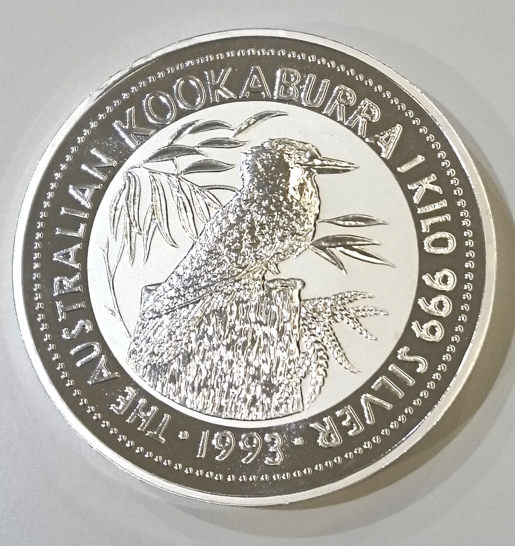 1993年 オーストラリア カワセミ 純銀オーストラリア 銀貨1kg カワセミ＆エリザベス二世 30ドル純銀貨 純銀 クッカバラ 1ドル 野崎コイン – 1ｋｇ エリザベス２世＆ワライカワセミ １kg銀貨 1996［B-0000507