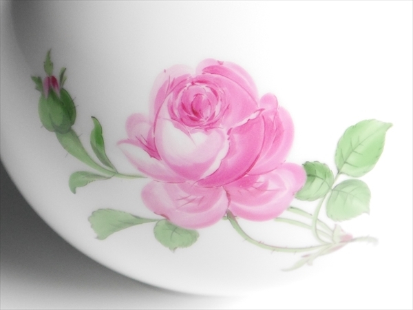 n184 Meissen マイセン ピンクローズ ベース 花瓶 飾壷 | TINYFOREST